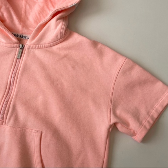 Calvin Klein Performance Short-Sleeve Quarter Zip Hoodie, Size Small Activewear - Picture 6 of 12